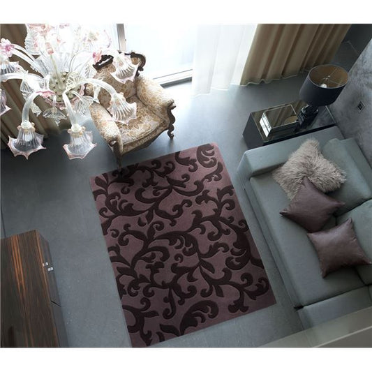 ラグマット/絨毯 KARAKUSA RUG 140cm×200cm パープル 長方形 『NEXTHOME』 〔リビング ダイニング〕代引NG