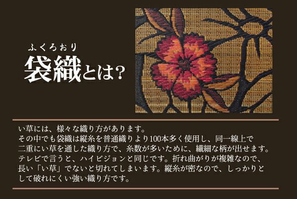 袋織 い草 ラグマット/絨毯 ブルー 約191×191cm 裏：不織布 日本製 防傷 抗菌 防臭 調湿機能付き 〔リビング〕代引NG