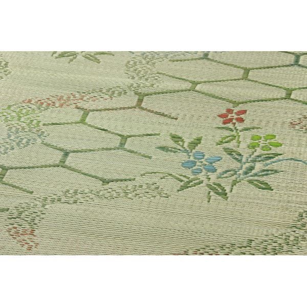 い草 花ござ/ラグマット 江戸間8畳 約348×352cm 抗菌 防臭 調湿 防汚 〔リビング ダイニング〕代引NG