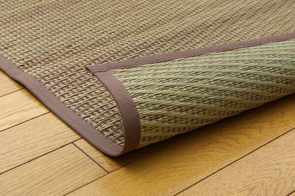 い草 花ござ/ラグマット ブルー 本間4.5畳 約286.5×286cm 抗菌・防臭効果 調湿機能 〔リビング ダイニング〕 代引NG