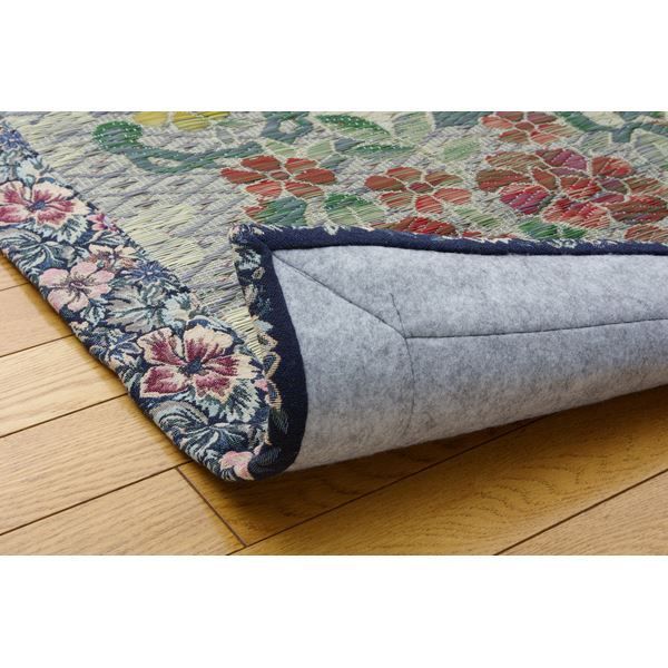 い草 ラグマット/絨毯 約191×191cm 裏：不織布 防傷 抗菌 防臭 調湿効果付き 〔リビング ダイニング〕代引NG