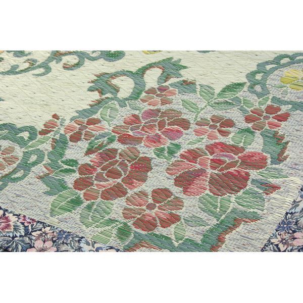 い草 ラグマット/絨毯 約191×191cm 裏：不織布 防傷 抗菌 防臭 調湿効果付き 〔リビング ダイニング〕代引NG