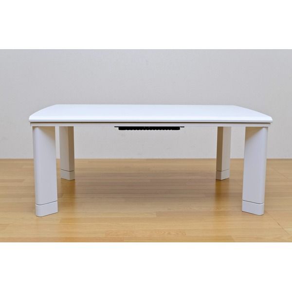 継ぎ足式モダンこたつテーブル 本体 長方形/105cm×75cm ホワイト(白) 木製 本体 高さ調節可 テーパー加工代引NG