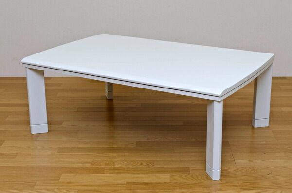 継ぎ足式モダンこたつテーブル 本体 長方形/120cm×80cm ホワイト(白) 木製 本体 高さ調節可 テーパー加工代引NG