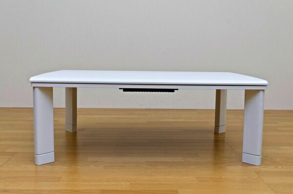 継ぎ足式モダンこたつテーブル 本体 長方形/120cm×80cm ホワイト(白) 木製 本体 高さ調節可 テーパー加工代引NG