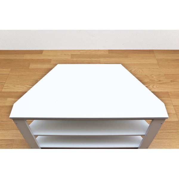 コーナーテレビ台/テレビボード 幅80cm ホワイト(白) 『Wega』 コード穴付き代引NG 収納家具 テレビ台・ローボード