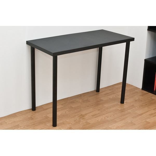 フリーテーブル(作業台/PCデスク/書斎テーブル) 幅90cm×奥行45cm ブラック(黒) 天板厚3cm代引NG デスク パソコンデスク