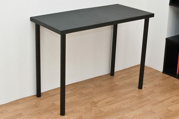フリーテーブル(作業台/PCデスク/書斎テーブル) 幅90cm×奥行45cm ブラック(黒) 天板厚3cm代引NG デスク パソコンデスク