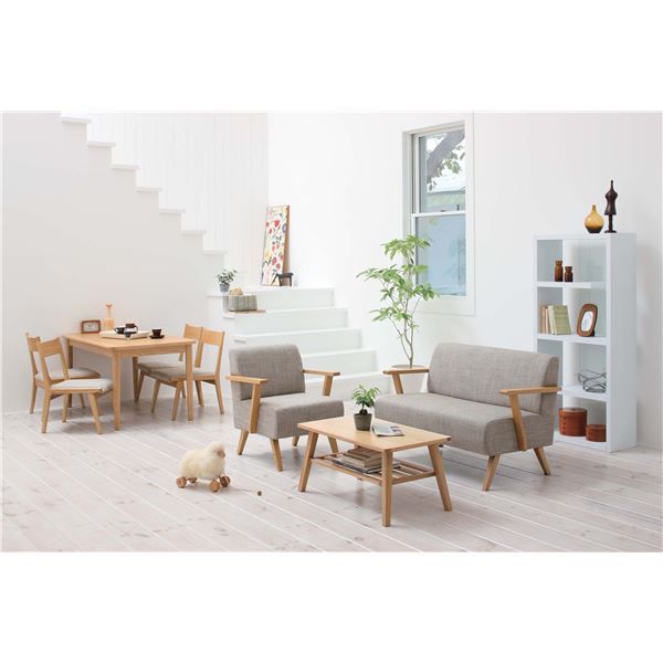 スーパSALE10倍＆4時間限定10％OFF パーソナルチェア ソファー 幅61cm 1人掛け ナチュラル 木製 肘付き モティ リビング ダイニング プレゼント