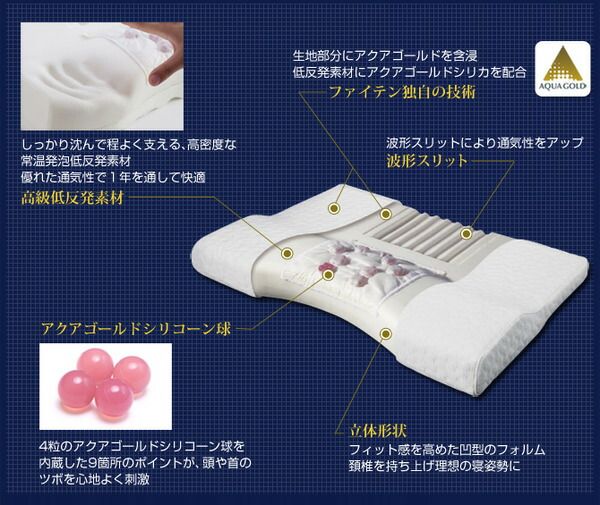 スーパSALE10倍＆4時間限定10％OFF 療法士指圧ピロー/枕 【スタンダード100型 厚み6〜10cm】 日本製 低反発 通気性 高フィット感仕様 『ファイテン 星のやすらぎ』 寝具 枕・抱き枕 枕