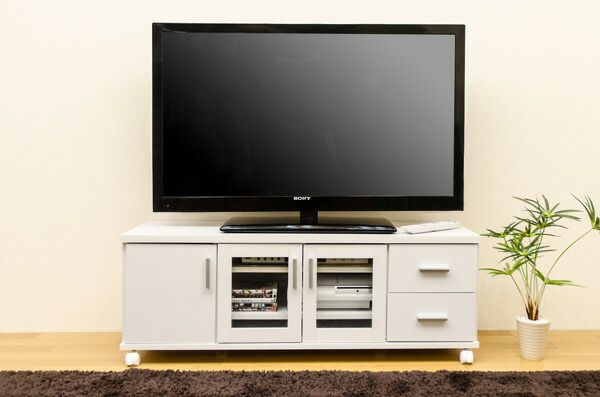 テレビ台/テレビボード 幅120cm ダークブラウン 『TREVIS』 扉収納/キャスター付き代引NG 収納家具 テレビ台・ローボード