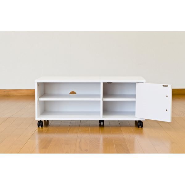 扉付きテレビ台/テレビボード 幅80cm ダークブラウン 可動棚/キャスター付き代引NG 収納家具 テレビ台・ローボード