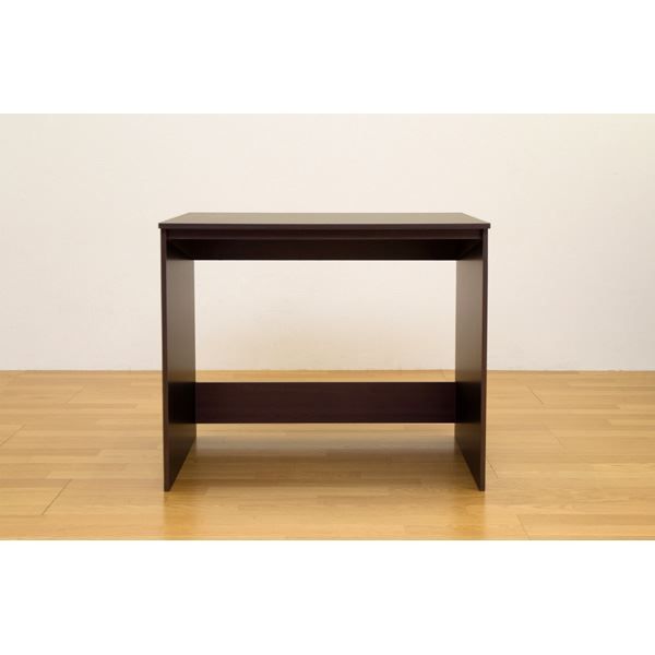 シンプルパソコンデスク/学習机 幅90cm×奥行60cm ダークブラウン 天板厚：約15mm代引NG