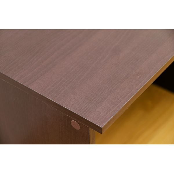 シンプルパソコンデスク/学習机 幅90cm×奥行60cm ダークブラウン 天板厚：約15mm代引NG