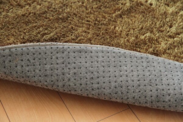 シャギー調 ラグマット/絨毯 楕円形 オレンジ 約100×150cm 洗える 防滑 軽量 ホットカーペット可 無地ラグ 〔リビング〕代引NG
