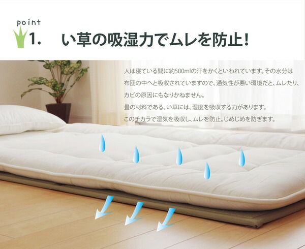 折りたたみ マットレスい草マットレス ダブル140×210cm代引NG