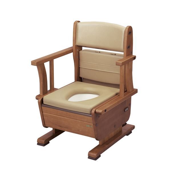 スーパSALE10倍＆4時間限定10％OFF ウチエ 木製ポータブルトイレ さわやかチェアPT(3)肘掛け自在タイプ 8220 日用品雑貨・文房具・手芸 トイレ用品