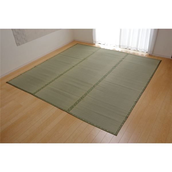 い草 上敷き/ラグマット 市松織 本間2畳 約191×191cm 日本製 抗菌防臭 耐久性抜群 熊本県八代産イ草使用 〔リビング〕代引NG