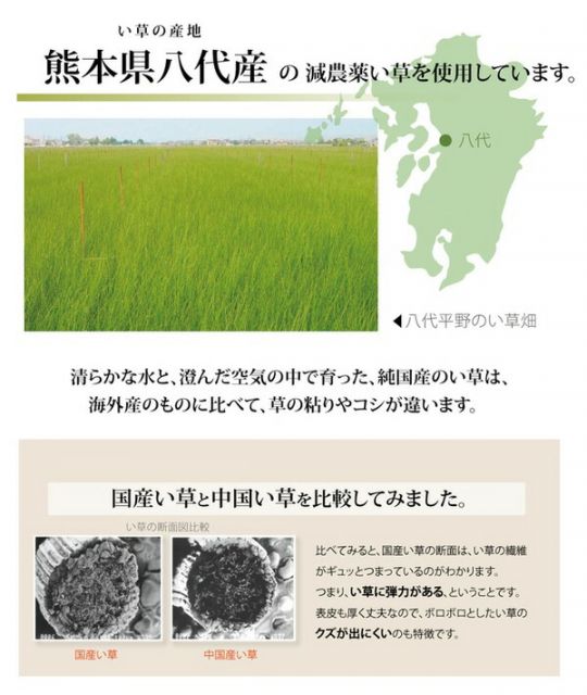 い草 上敷き/ラグマット 糸引織 本間2畳 約191×191cm 抗菌 防臭 調湿 日本製 減農薬栽培 熊本県八代産イ草使用代引NG カーペット・マット・畳 マット