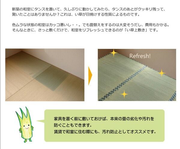 い草 上敷き/ラグマット 糸引織 団地間6畳 約255×340cm 抗菌 防臭 調湿 日本製 減農薬栽培 熊本県八代産イ草使用代引NG カーペット・マット・畳 マット