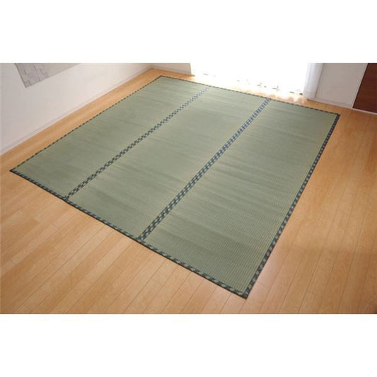 い草 上敷き/ラグマット 糸引織 六一間8畳 約370×370cm 抗菌 防臭 調湿 日本製 減農薬栽培 熊本県八代産イ草使用代引NG カーペット・マット・畳 マット