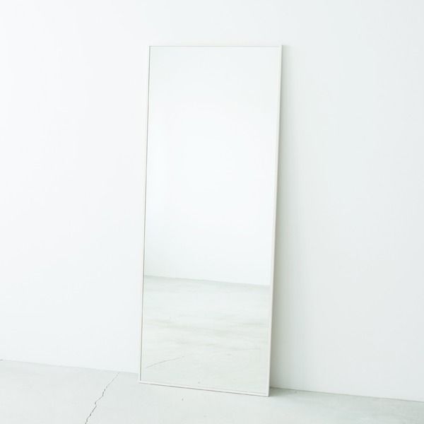 スーパSALE10倍＆4時間限定10％OFF 細枠ウォールミラー幅60cm(ホワイト/白) 天然木/姿見鏡/ワイド/高級感/木製/飛散防止加工/壁掛け/北欧風/日本製/完成品/NK-8 鏡 スタンドミラー