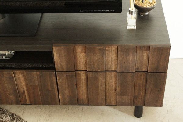 ヴィンテージ風 ローボード/テレビ台 ダークブラウン 幅145cm 日本製 木製 引き出し 収納棚 フラップ扉付き 〔リビング〕代引NG 収納家具 テレビ台・ローボード