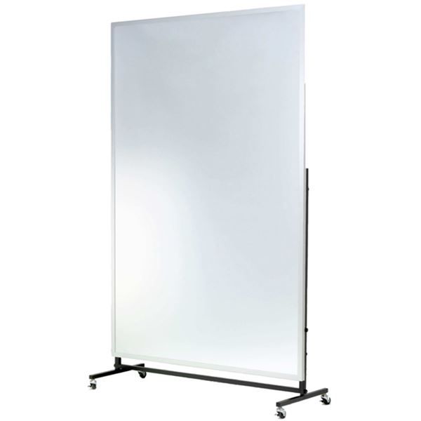 割れない大型 スタンドミラー/全身姿見鏡 キャスター 90×180×2.7cm シルバー 日本製 軽量 プロ仕様 『REFEX リフェクス』代引NG 鏡 スタンドミラー