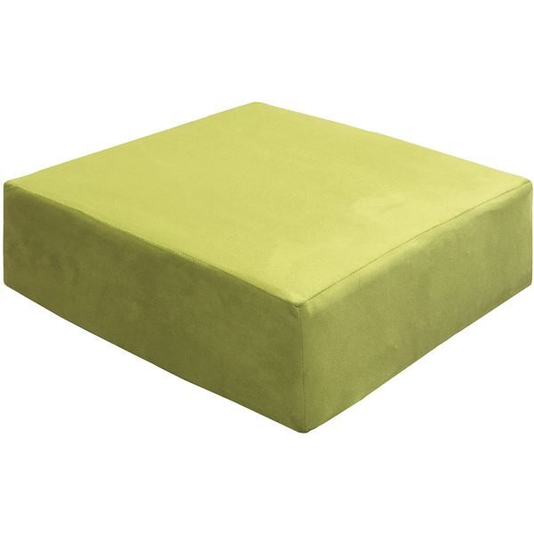 スーパSALE10倍＆4時間限定10％OFF 低反発 クッション 座布団 幅45cm 角 長方形 グリーン ファブリック生地 極厚15cm 軽量 コンパクト リビング ダイニング イス・チェア 座椅子