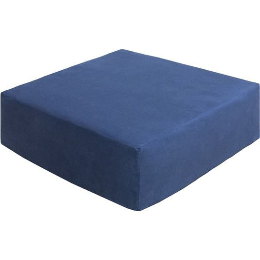スーパSALE10倍＆4時間限定10％OFF 低反発 クッション 座布団 幅45cm 角 長方形 ブルー ファブリック生地 極厚15cm 軽量 コンパクト リビング ダイニング イス・チェア 座椅子