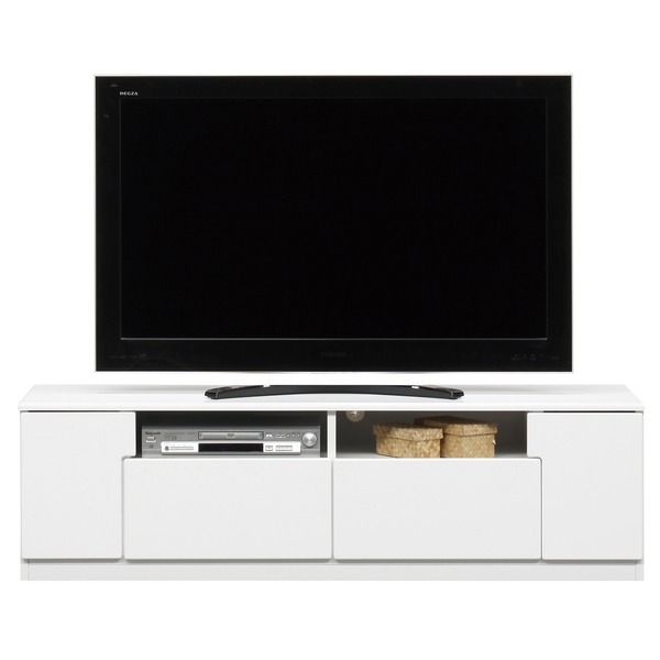 テレビ台 テレビボード 幅150cm ホワイト木目 オープン収納棚付き 日本製 国産 ローボード テレビラック TVボード TV台 リビング収納 収納家具 完成品 開梱設置代引NG 収納家具 テレビ台・ローボード