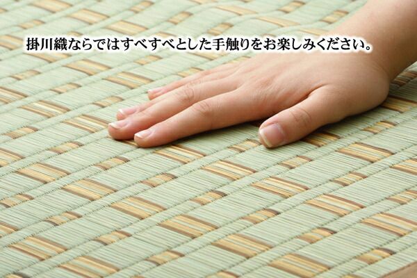 掛川織 い草 ラグマット ブルー 江戸間2畳 174×174cm 抗菌 防臭 消臭 調湿機能付き 耐久性抜群 〔リビング 和室〕代引NG