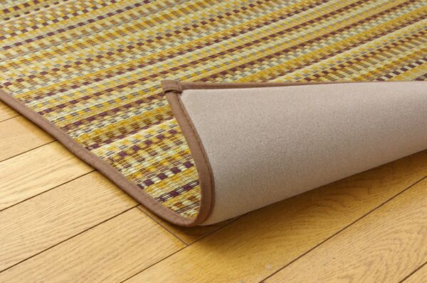 日本製 い草 ラグマット ブラウン 191×250cm ウレタン貼り 防滑 調湿 抗菌 防臭機能付き 耐久性 〔リビング フロア〕代引NG