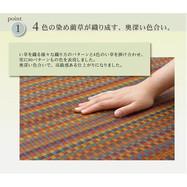 日本製 い草 ラグマット ブラウン 191×250cm ウレタン貼り 防滑 調湿 抗菌 防臭機能付き 耐久性 〔リビング フロア〕代引NG
