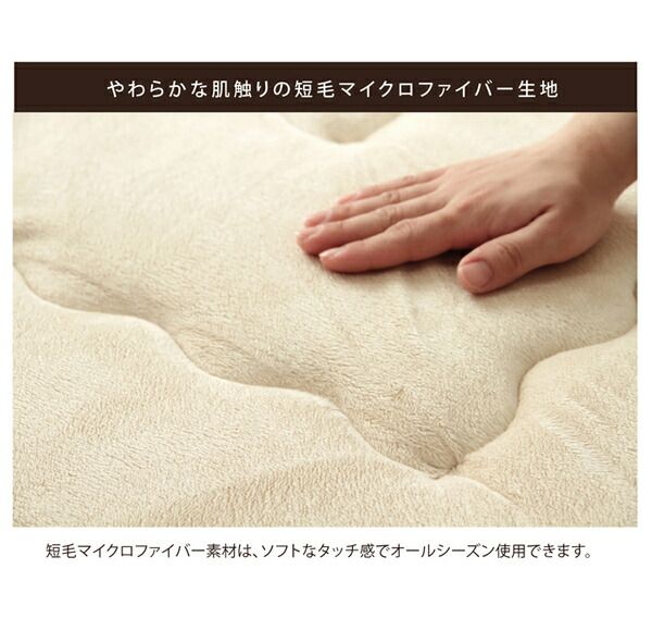 ラグマット/こたつ敷布団 ブラウン 約190×190cm 国産固綿40mm使用 マイクロファイバー地 ふっくら敷 騒音軽減 〔リビング〕代引NG こたつ用布団・カバー こたつ用敷布団