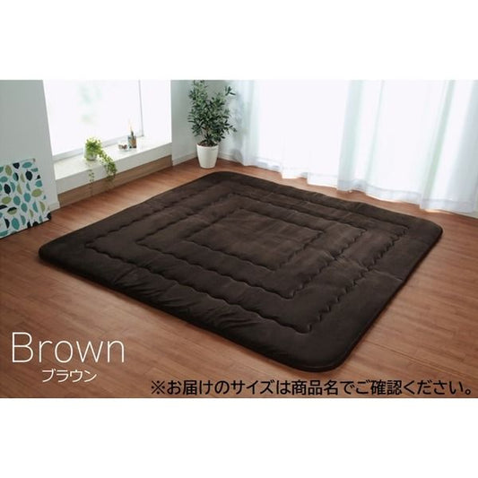 ラグマット/こたつ敷布団 ブラウン 約190×240cm 国産固綿40mm使用 マイクロファイバー地 ふっくら敷 騒音軽減 〔リビング〕代引NG こたつ用布団・カバー こたつ用敷布団