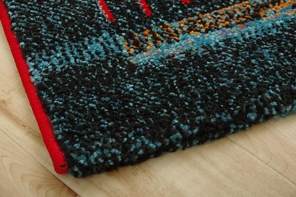 ラグマット/絨毯 ベージュ 約133×190cm ギャッベ柄 抗菌 防臭 トルコ製 ウィルトン織 耐久性 通年使用可 〔リビング〕代引NG