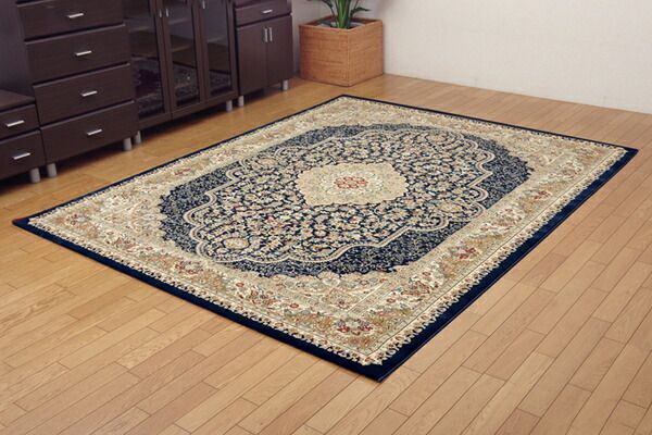 ラグマット/絨毯 ワイン 約80×140cm トルコ製 ウィルトン織 ホットカーペット対応 へたりにくい RUG 〔リビング〕代引NG
