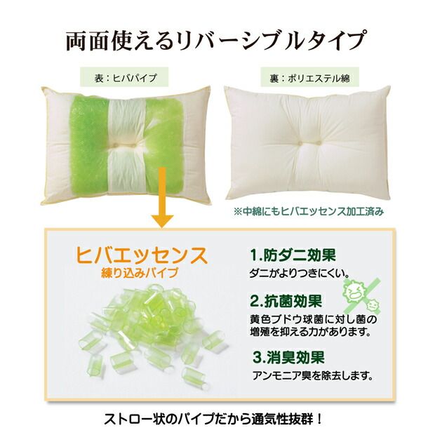 枕/ピロー 約35×50×10cm 普通 側地綿100％ 高さを選べる ヒバエッセンス使用 『森の眠りひば枕M』 〔ベッドルーム〕代引NG 寝具 枕・抱き枕 枕
