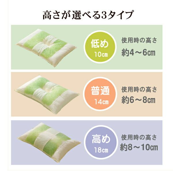 枕/ピロー 約43×63×14cm 普通 側地綿100％ 高さを選べる ヒバエッセンス使用 『森の眠りひば枕B』 〔ベッドルーム〕代引NG 寝具 枕・抱き枕 枕