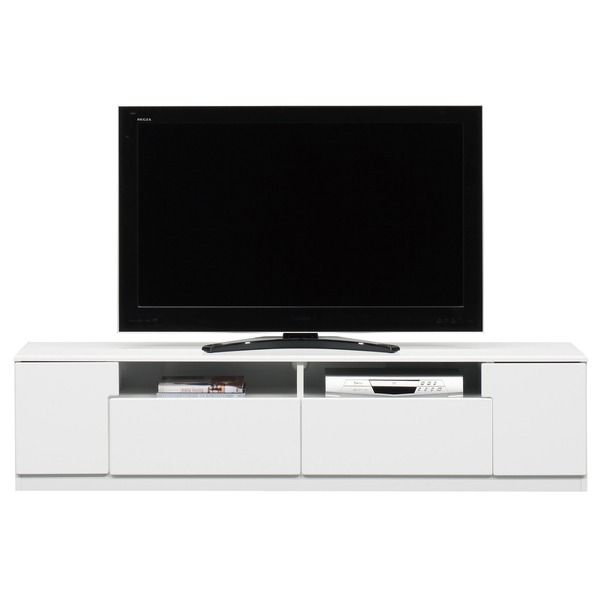 テレビ台 テレビボード 幅180cm ホワイト木目 オープン収納棚付き 日本製 国産 ローボード テレビラック TVボード TV台 リビング収納 収納家具 完成品 玄関渡し代引NG 収納家具 テレビ台・ローボード