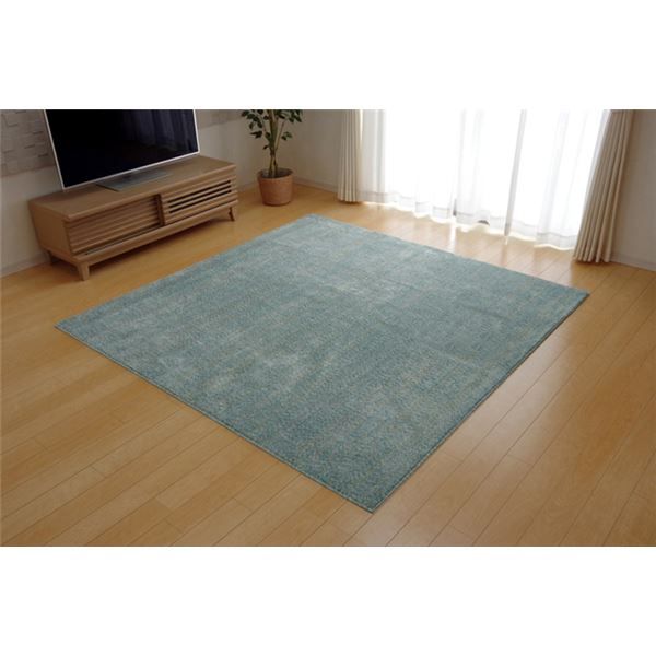 ラグマット/絨毯 3畳 ミックスカラー ブルー 約190×240cm 日本製 抗菌 防臭 防ダニ タフト 床暖房対応 〔リビング〕代引NG