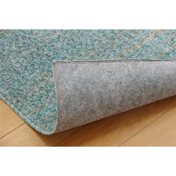 ラグマット/絨毯 3畳 ミックスカラー ブルー 約190×240cm 日本製 抗菌 防臭 防ダニ タフト 床暖房対応 〔リビング〕代引NG