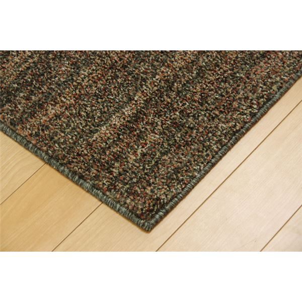 ラグマット/絨毯 1畳 ミックスカラー グリーン 約95×140cm 日本製 抗菌 防臭 防ダニ タフト 床暖房対応 〔リビング〕代引NG