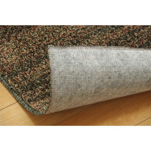 ラグマット/絨毯 3畳 ミックスカラー グリーン 約190×240cm 日本製 抗菌 防臭 防ダニ タフト 床暖房対応 〔リビング〕代引NG