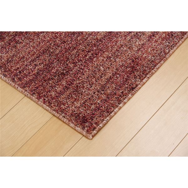 ラグマット/絨毯 1畳 ミックスカラー ワイン 約95×140cm 日本製 抗菌 防臭 防ダニ タフト 床暖房対応 〔リビング〕代引NG