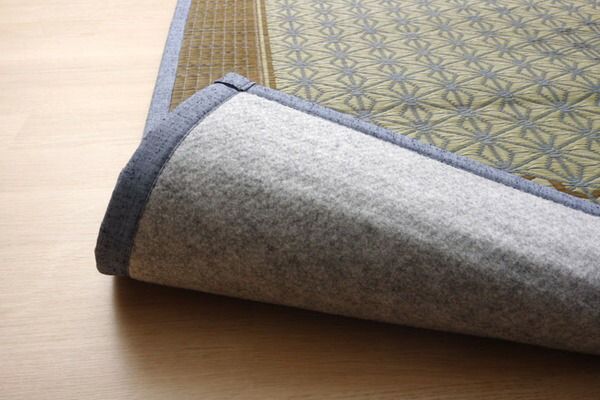 い草 ラグマット/花ござ 4.5畳 ブラウン 江戸間4.5畳 約261×261cm 裏：不織布 防滑 抗菌 防臭 消臭 調湿 日本製代引NG