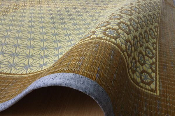 い草 ラグマット/花ござ 4.5畳 ブラウン 江戸間4.5畳 約261×261cm 裏：不織布 防滑 抗菌 防臭 消臭 調湿 日本製代引NG
