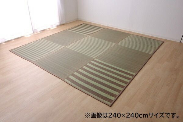 い草 ラグマット/絨毯 6畳 ブラウン 約240×320cm 撥水 防傷 抗菌 防臭 消臭 折りたたみ収納可 中：ウレタン8mm 〔リビング〕代引NG