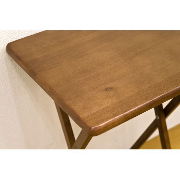 スーパSALE10倍＆4時間限定10％OFF フォールディングテーブル/折りたたみテーブル 【ブラウン】 幅48cm×奥行37cm 木製 省スペース収納 【完成品】【代引NG】 テーブル